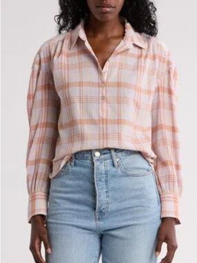 Faherty Olli Check Shirt In Aroma Plaid Womens Small